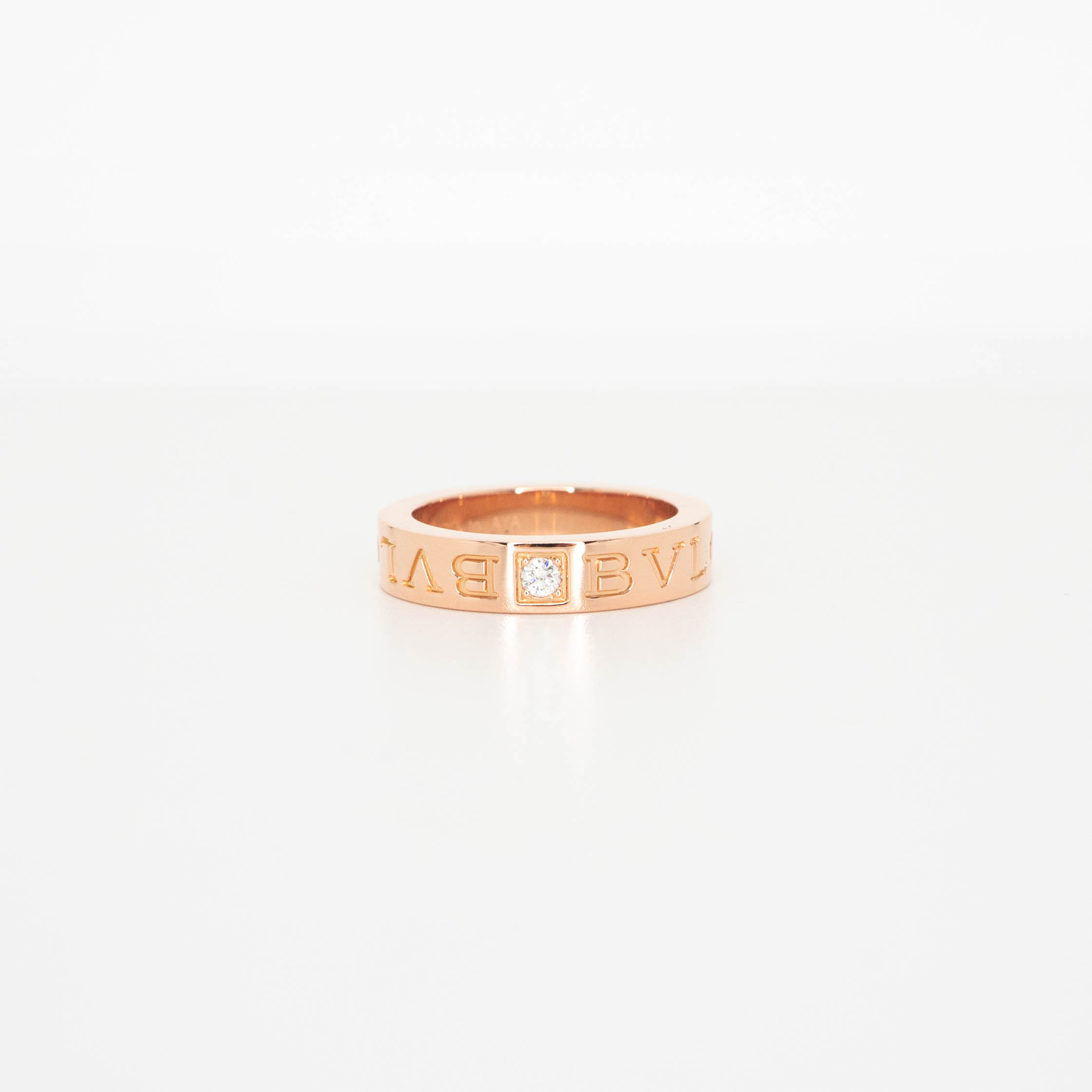 แหวน Bvlgari Bvlgari Ring with Diamond ทองชมพู18K ไซส์ 47# (Used)