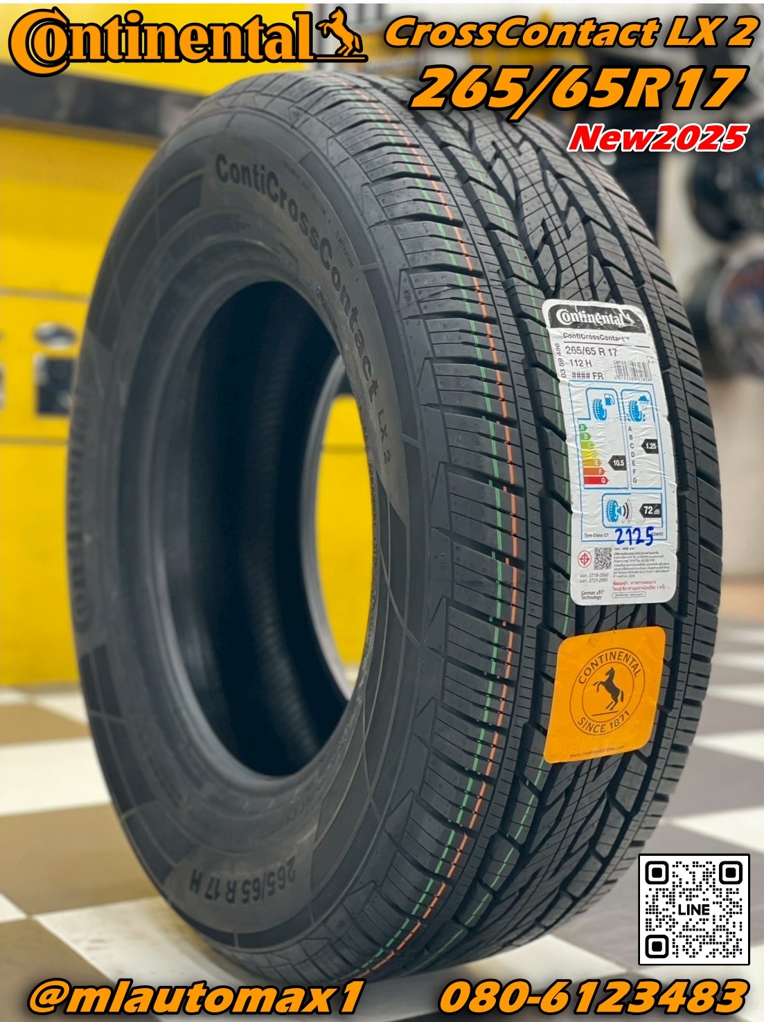 #ยางContinental 265/65R17 CrossContact LX2 (ยางปี 2025)