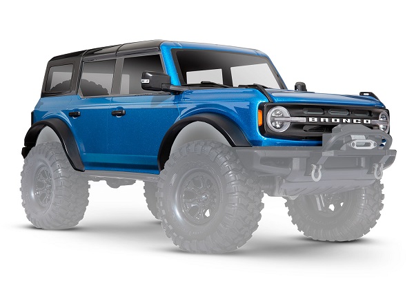 9211A Body, Ford Bronco (2021), complete, Velocity Blue (painted) (includes grille, side mirrors, door handles, fender flares, windshield wipers, spare tire mount & clipless mounting) (requires #8080X inner fenders)