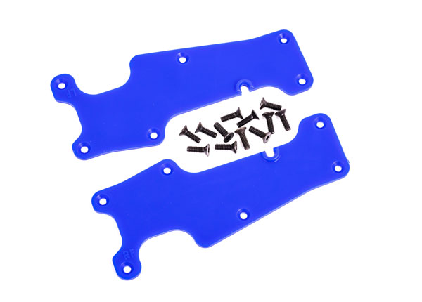 9633X Suspension arm covers, blue, front (left and right)/ 2.5x8 CCS (12)
