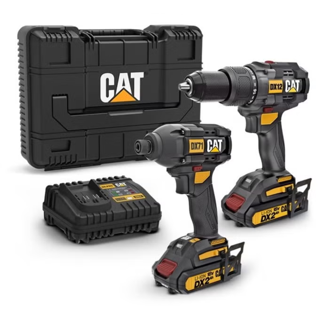 ชุดสว่านกระแทกไร้สาย 18V 65N.m (DX12) + ไขควงกระแทก 18V 200N.m (DX71) No.DX12K CAT Powertool