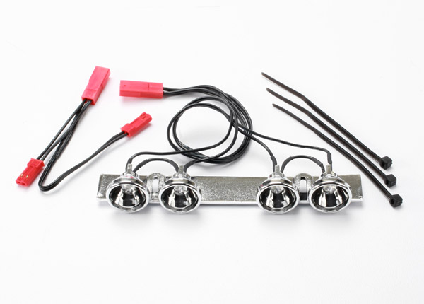5684 LED Lightbar, (chrome, fits Summit roll cage)/ light harness (4clearlights)/harnessadapter
