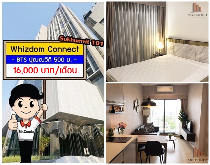 *ให้เช่าถูก* Whizdom Connect สุขุมวิท ห้องใหม่ แต่งสวย บิ้วครบ ใกล้ BTS ปุณณวิถี