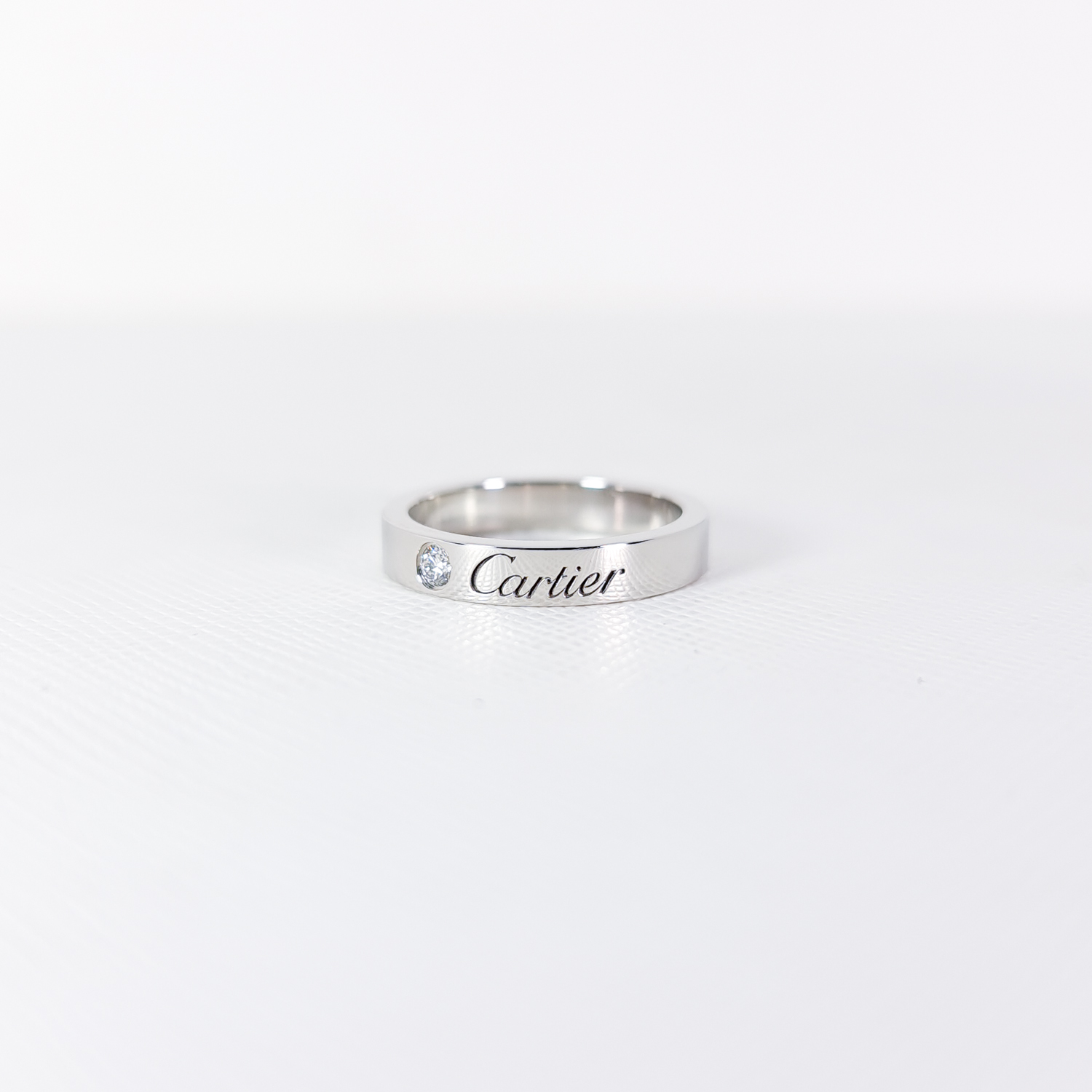 แหวน Cartier C De Cartier Band with Diamond Platinum950 ไซส์ 45# (Used)+กล่อง