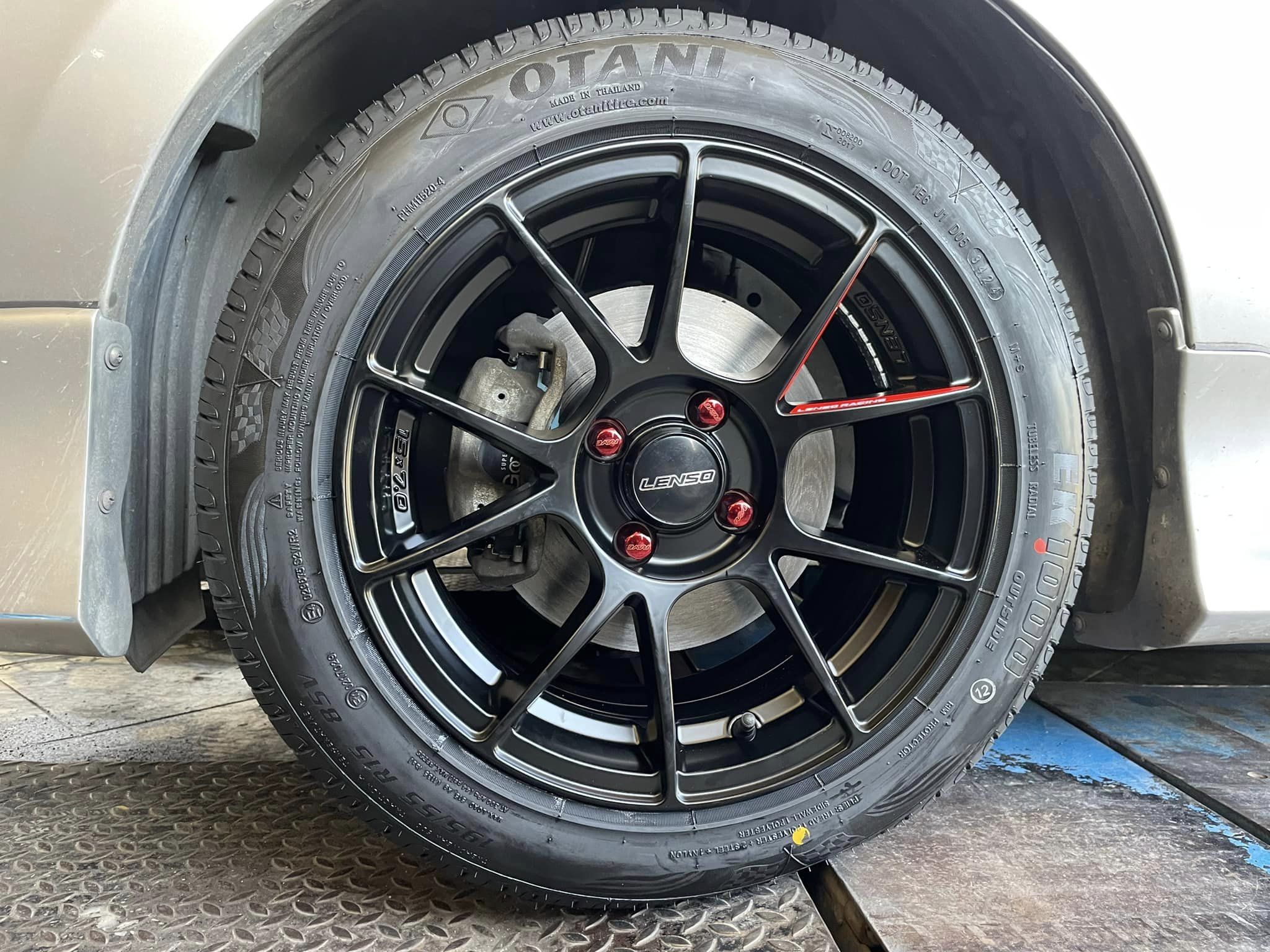 🚘 #HONDA_CITYจัดครบจบที่เดียว ล้อโปร #OTANI #EK1000 195/55R15🔥 🔥🔥 #ล้อแม็กซ์LENSO 91G 15X7 ET+35 4X100 SatinBlack❤️