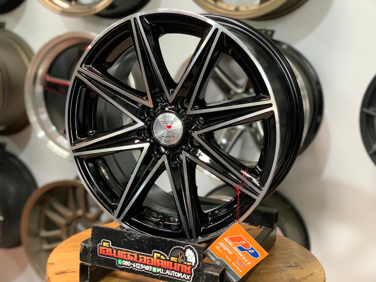 ล้อแม็กใหม่ ล้อแท้ Force Model VIVID8_ARACH ขอบ15 กว้าง6.5 ขนาด4รู100และ4รู114.3 ออฟ40 ล้อลายVIP สวยหรู