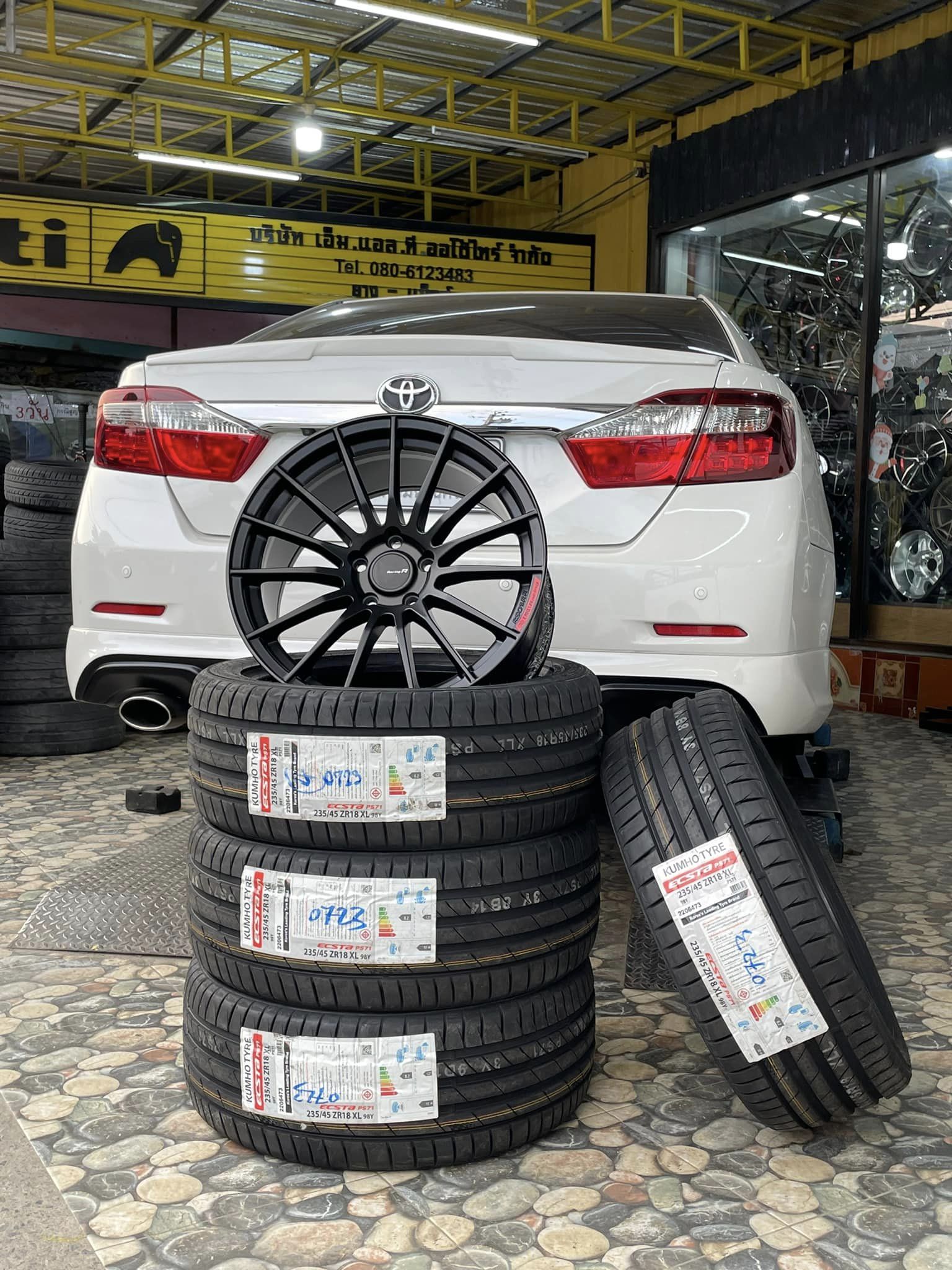 #TOYOTA_CAMRY🚘 🛞 #ล้อแม็กซ์ขอบ18 #RS005RR🛞 🛞 18x9 5x114.3 ET35 🛞 #KUMHO_PS71 235/45R18