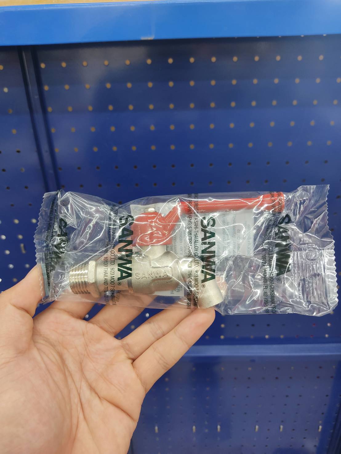 SANWA ก๊อกบอล ด้ามจับแดง ซันวา 1/2 นิ้ว ทองเหลือง คุณภาพสูง แข็งแรงทนทาน ไม่เป็นสนิม PN16