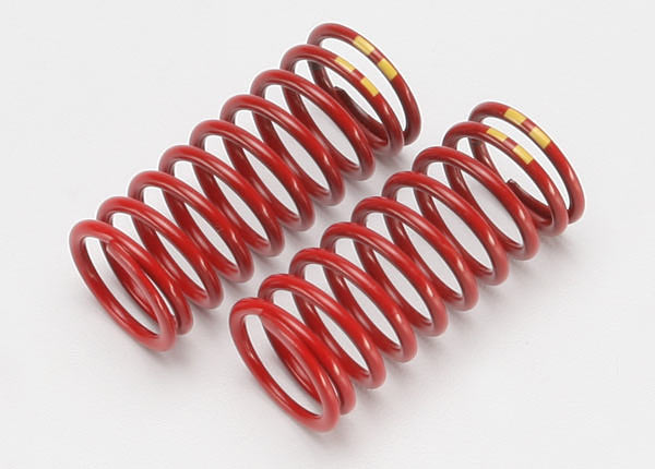 5648 Spring, shock (red) (long) (GTR) (4.9 rate double yellow stripe) (1pair)