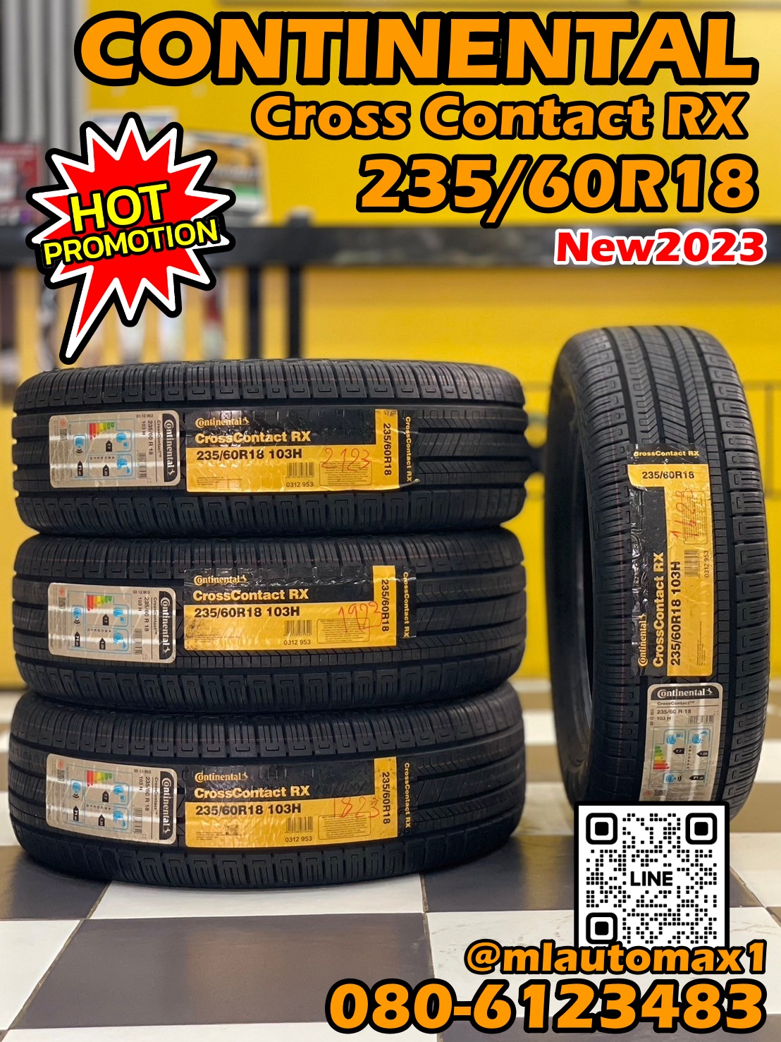 ยางใหม่คอนติเนนทอล CONTINENTAL CrossContact RX 235/60R18 ยางใหม่ปี2023