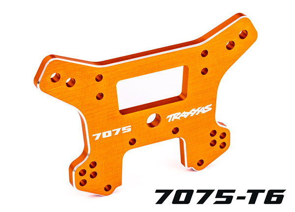 9639T Shock tower, front, 7075-T6 aluminum (orange-anodized) (fits Sledge®)