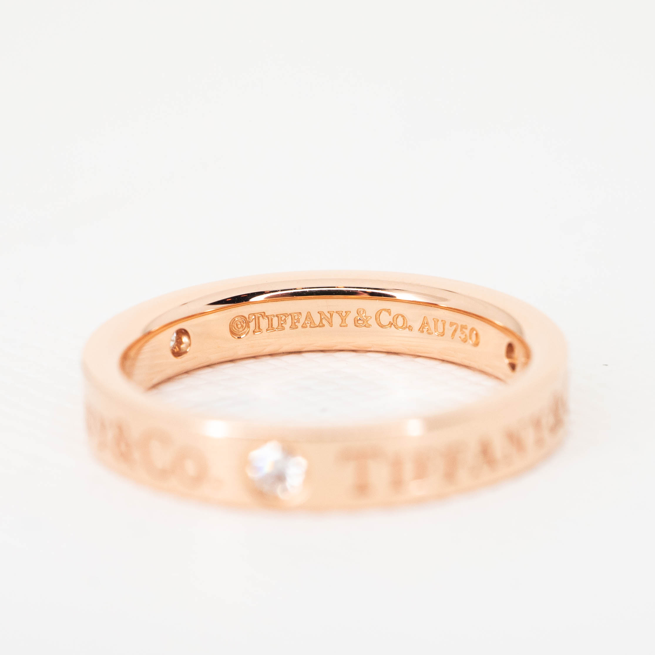 แหวน Tiffany & Co. Tiffany Classic Band Ring with 3Diamonds ทองชมพู18K ไซส์ 46# (Used)