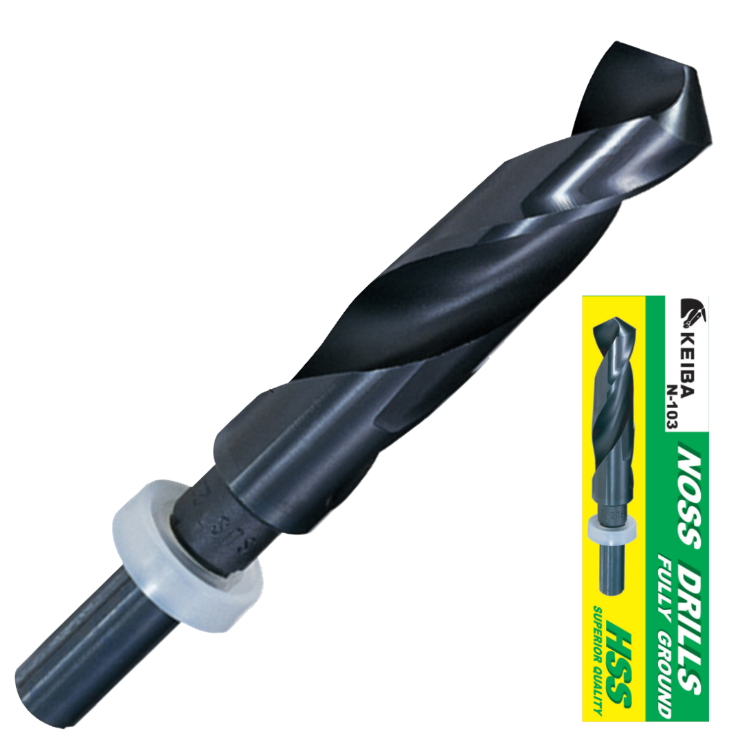 ดอกสว่านเจาะเหล็ก HSS ก้านลด ขนาด 13.0mm. - 32.0mm. (แบบมิล) KEIBA