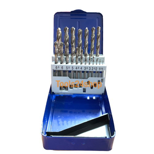 ชุดดอกสว่านเจาะเหล็ก HSS กล่องเหล็ก 19 ตัว/ชุด ขนาด 1.0 - 10.0 mm No.KB2503005 ยี่ห้อ KEIBA