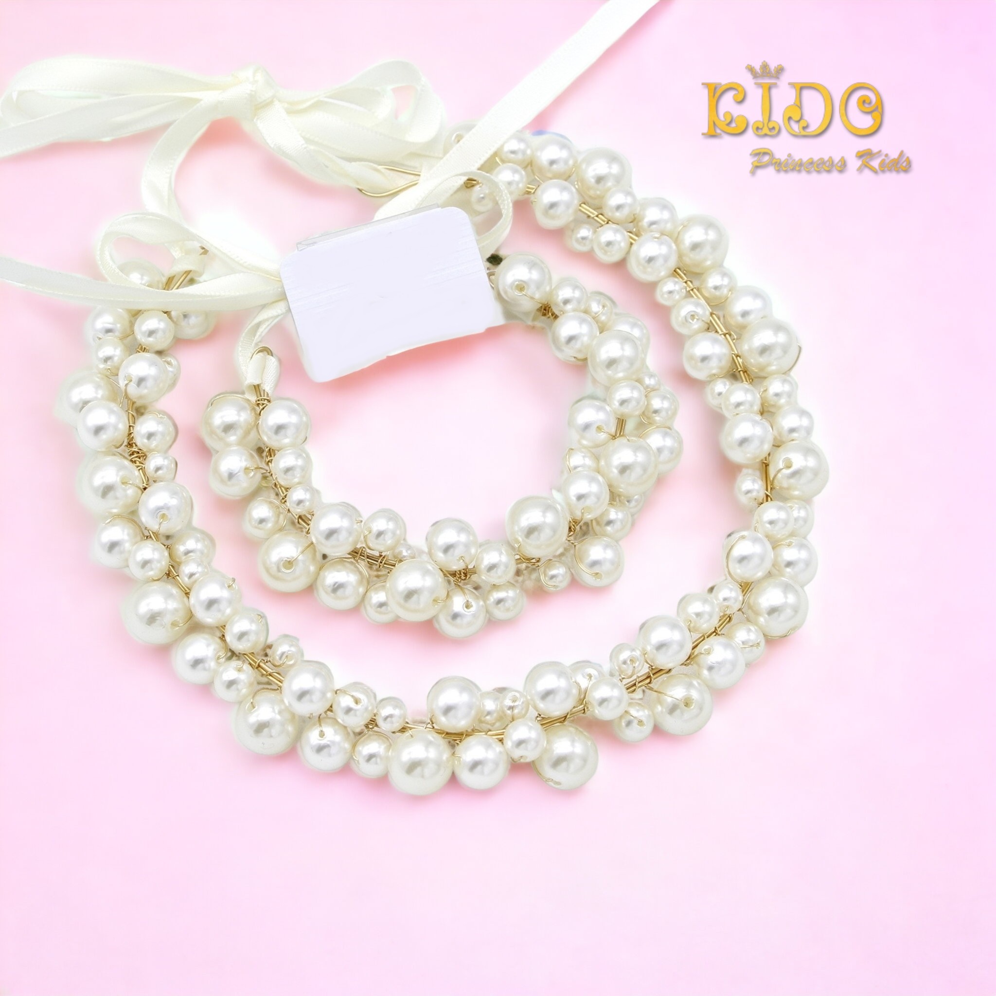 คาดผมเด็ก(หน้าร้านอยู่รัชดา)KF606 เซตเส้นมุก สร้อยคอ+ข้อมือ สวยหวาน