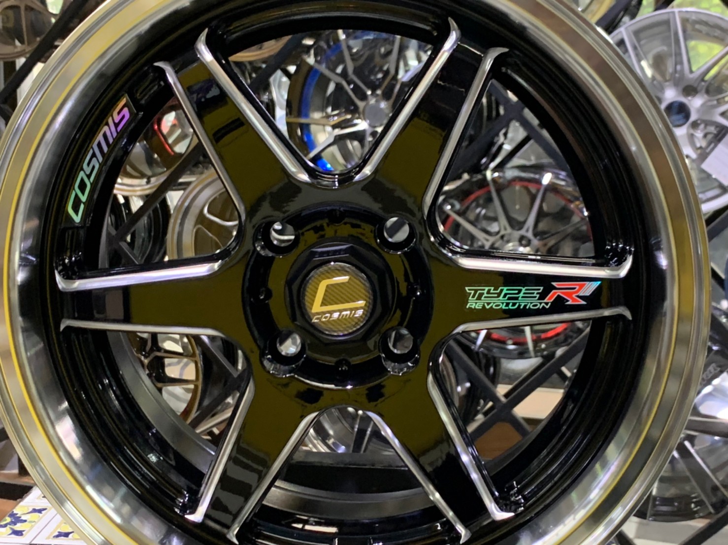 ล้อแม็กซ์ใหม่ขอบ15 #COSMIS TYPE-R 4รู100 กว้าง7 ออฟ35