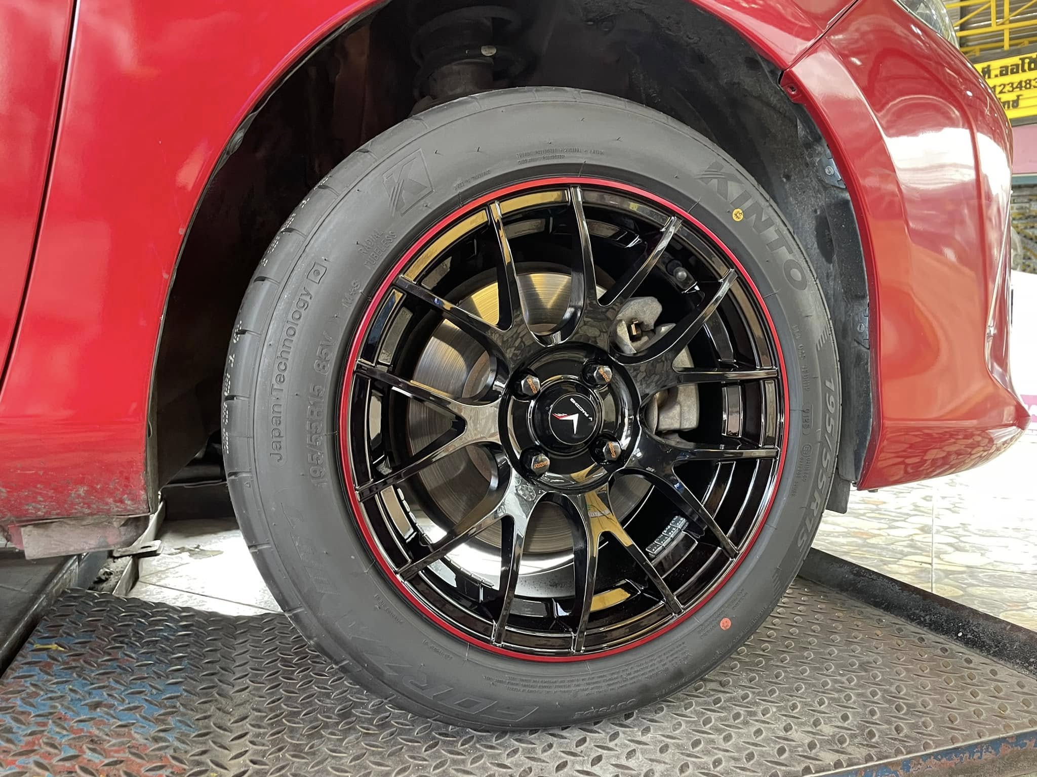 #TOYOTA_VIOS🚘❤️💫 🛞🐘#KINTO #FORZA001 195/55R15 ❤️ 🛞 #V_RACING_HR220 15X7 ET35 4X100