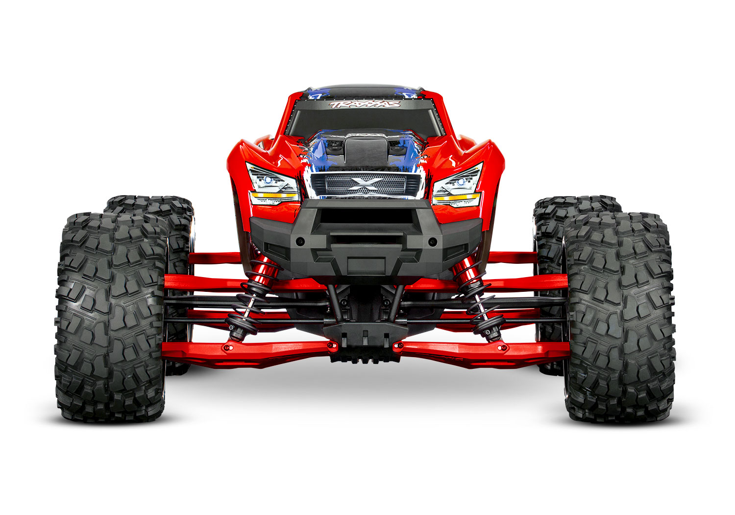 7895R Suspension kit, X-Maxx® WideMaxx®, red (includes front & rear suspension arms, front toe links, driveshafts, shock springs)