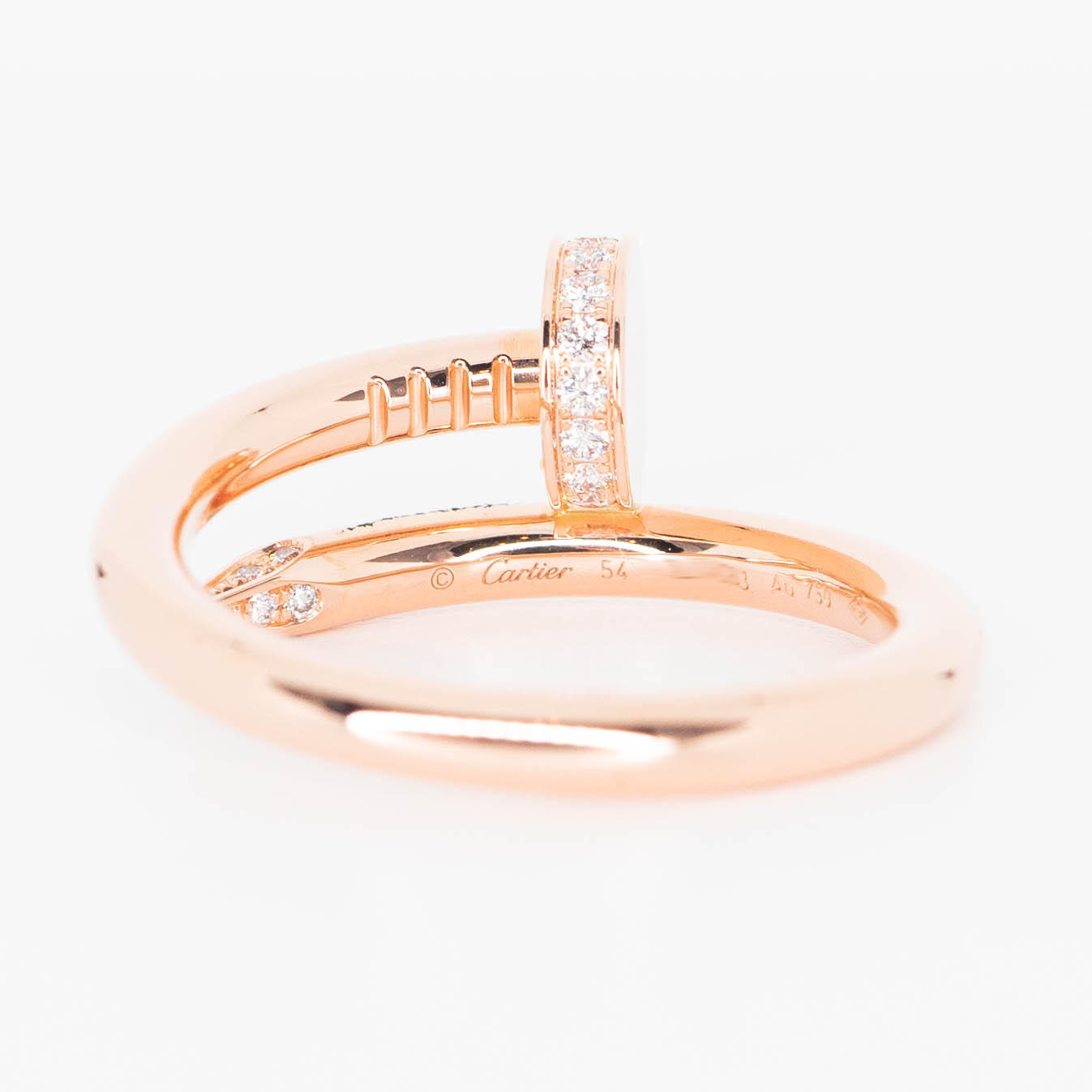 แหวน Cartier Juste Un Clou Ring with Pave Diamonds ทองชมพู18K ไซส์ 54# (Used) +กล่องและการ์ดShopไทย2021และใบเสร็จ