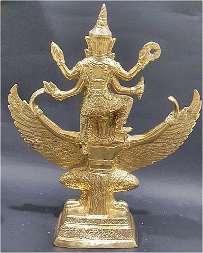 พระนารายณ์ทรงครุฑ เนื้อทองเหลือง สูง 13 นิ้ว