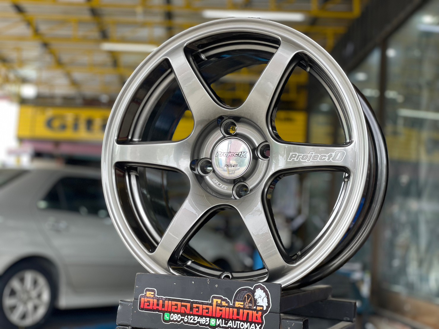 ล้อแม็กซ์ใหม่ขอบ15x7 4x100 ET35 สีเทากันสวยหรู ราคาล้อพร้อมยาง เริ่มต้น9900บาท
