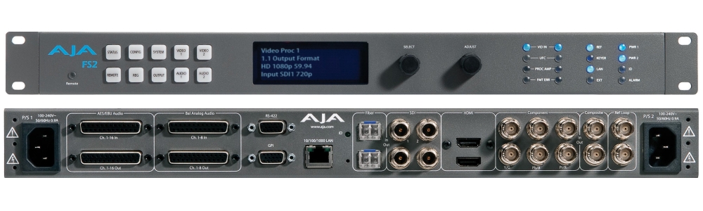 AJA FS2 conversion possibilities dual-channel conversion and frame synchronizing