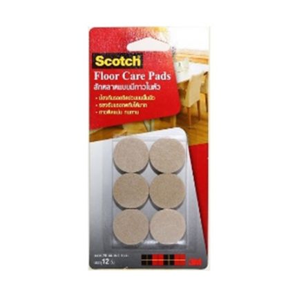 3M® Floor Care Circle Beige 34MM (12 PCS/CARD) 3M® สักหลาดรองขาโต๊ะ แบบมีกาวในตัว ขนาด 34 มม. สีเบจ (ทรงกลม)