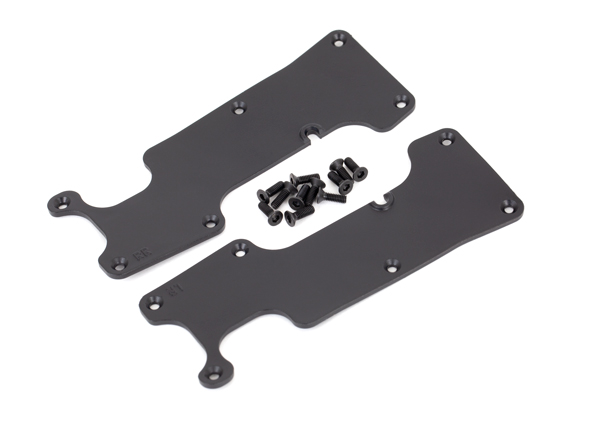 9634 Suspension arm covers, black, rear (left and right)/ 2.5x8 CCS (12)