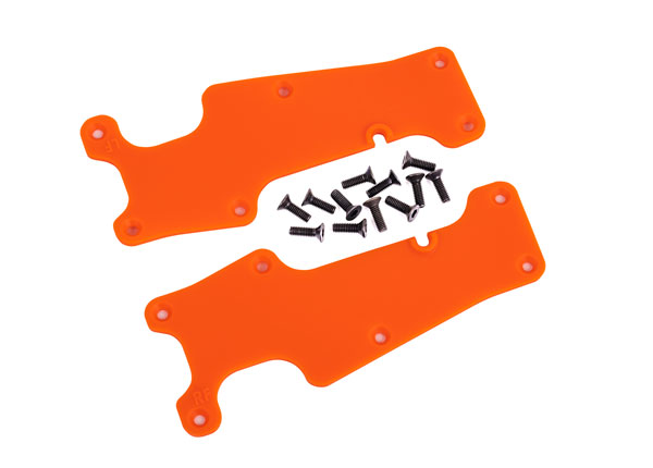 9633T Suspension arm covers, orange, front (left and right)/ 2.5x8 CCS (12)