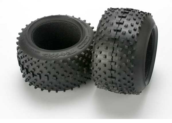 5470 Tires, SportTraxx racing 3.8" (soft compound, directional and asymmetrical tread design)/ foam inserts (2)