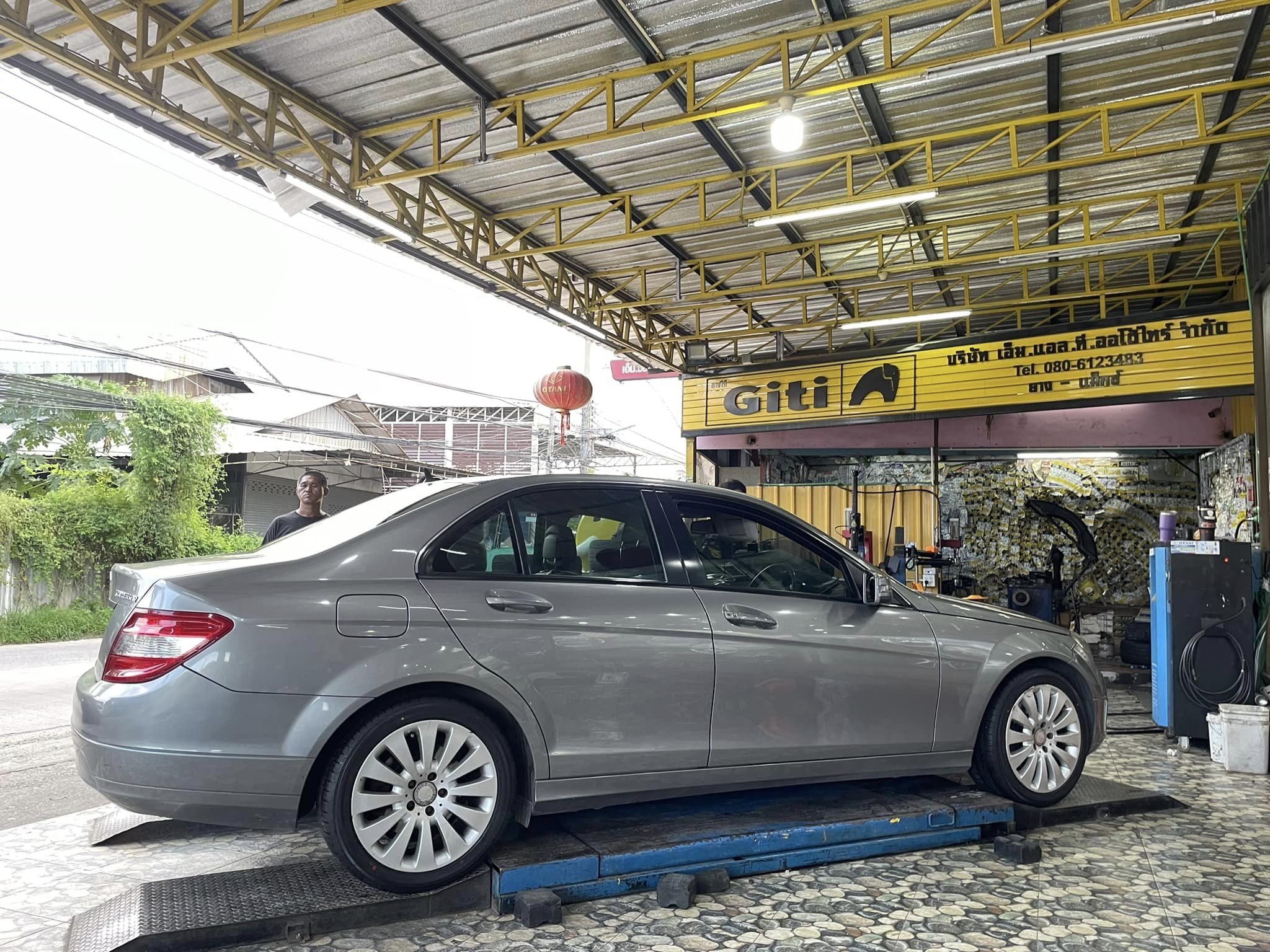 🛞❤️ #BENZ_C200 🚘เปลี่ยนยาง 💫 🛞🐘#ALLIANCE_030EX_225/45R17 ❤️ 🛞 #บริการตั้งศูนย์🛞