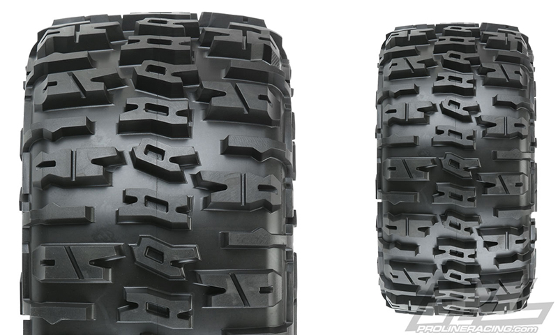 PRO-10151-13 Trencher 4.3" Pro-Loc All Terrain Tires Mounted for X-MAXX Front or Rear, Mounted on Impulse Pro-Loc Black Wheels with Stone Gray Rings