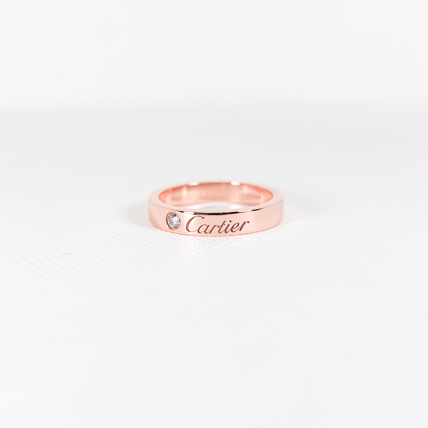 แหวน Cartier C De Cartier Band with Diamond ทองชมพู18K ไซส์ 47# (Used)