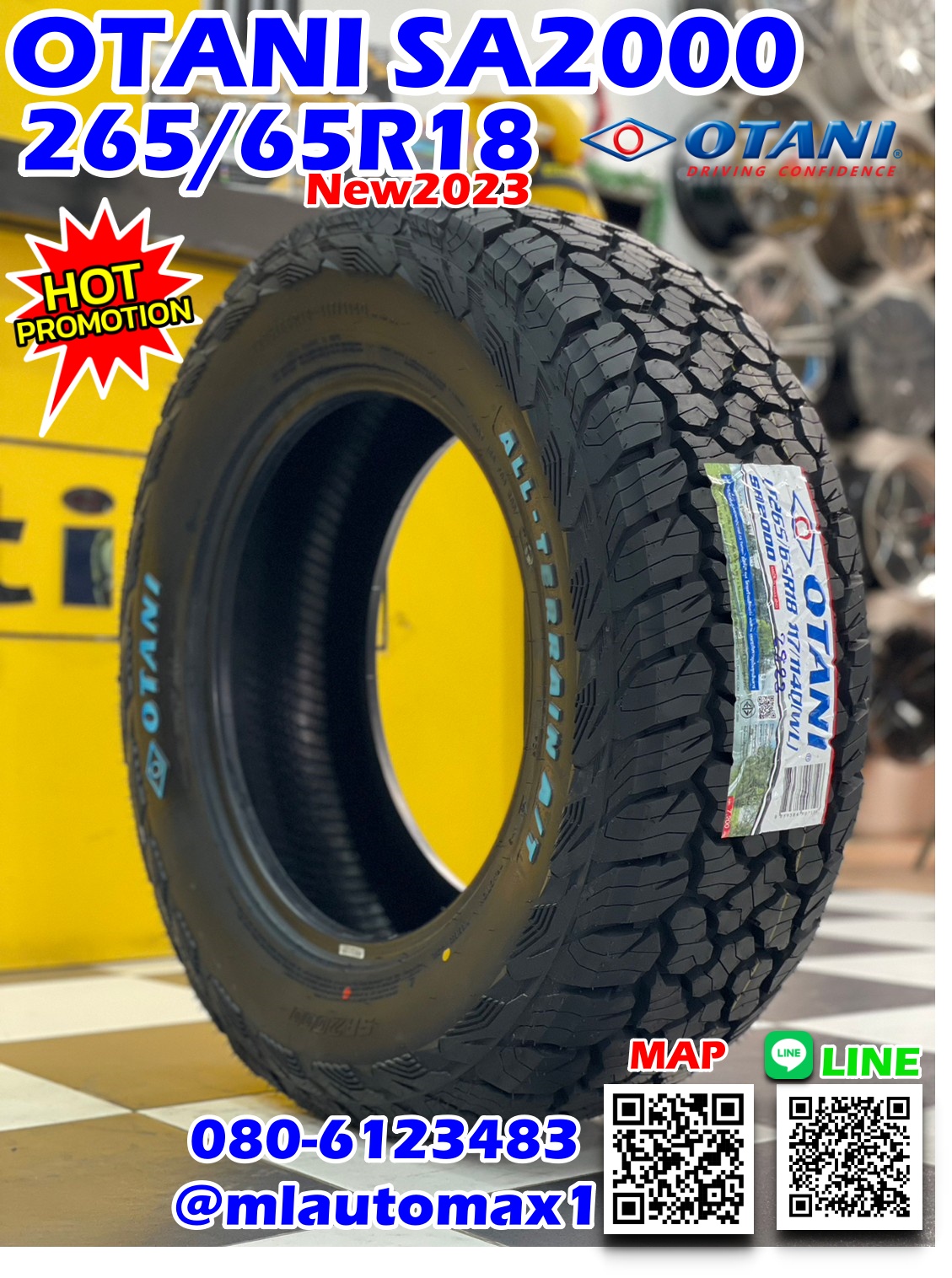 OTANI SA2000 265/65R18 ยางใหม่ปี2023 ยางใหม่สายลุย ยางAT AllTerrian