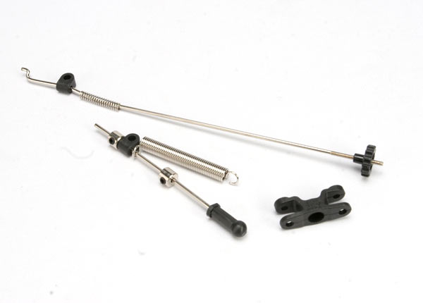 5568 Linkage set, throttle & brake (Jato) (includes servo horn, rod guides, brake spring, brake adjustment dial, rods (wires), throttle return spring, hardware)