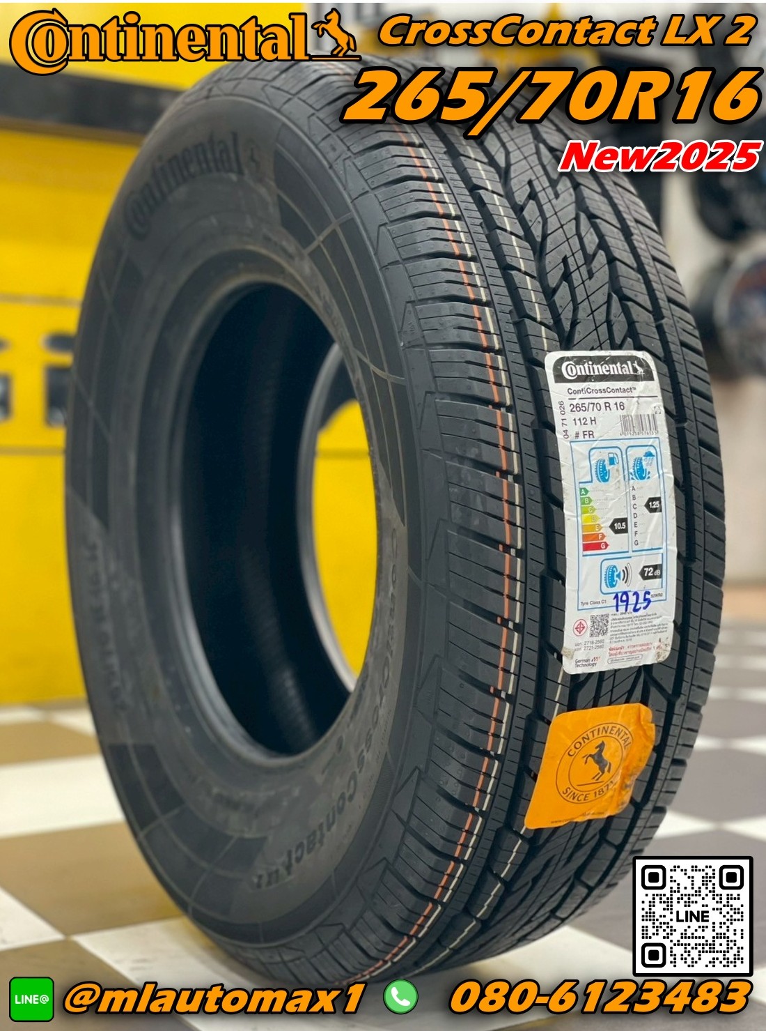 #ยางContinental 265/70R16 CrossContact LX2 (ยางปี 2025)
