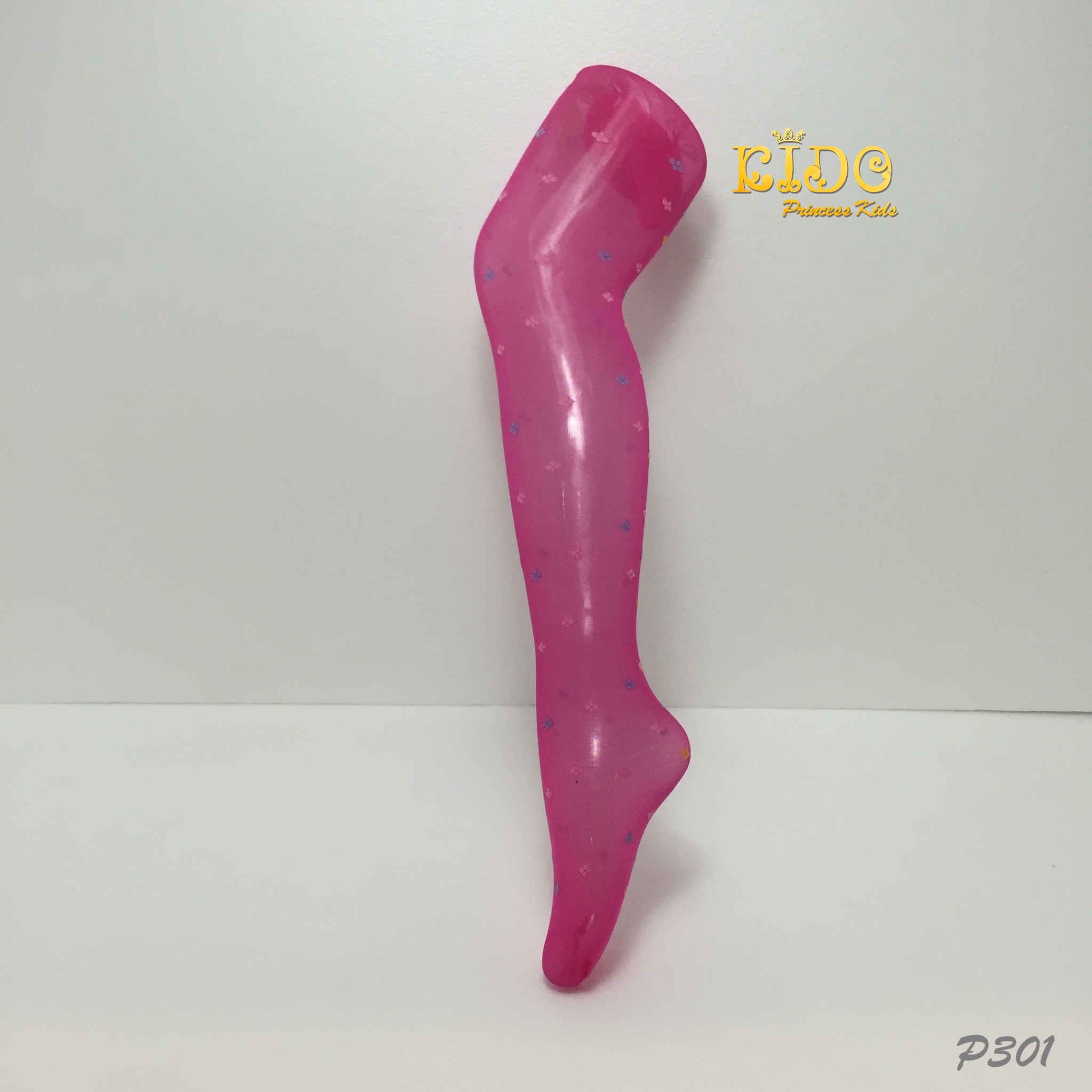 ถุงน่องเด็ก(หน้าร้านอยู่รัชดา)LZ301 สีบานเย็น เนื้อซีทรูมีลายดอกไม้