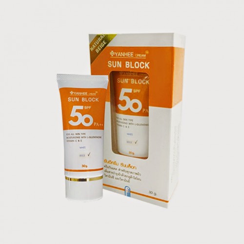 ยันฮีครีม ซันบล็อก SPF 50 PA++ / สีเบจ ครีมกันแดด พร้อมบำรุงผิวหน้า