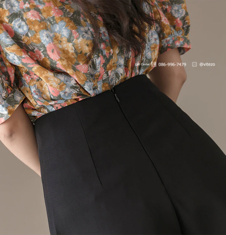 แฟชั่นคู่กางเกงขาสั้นเอวสูงกระโปรงสตรีฤดูร้อน Culottes สีดำสีขาวผู้หญิงกางเกงขาสั้น 2020 ใหม่ Elegant