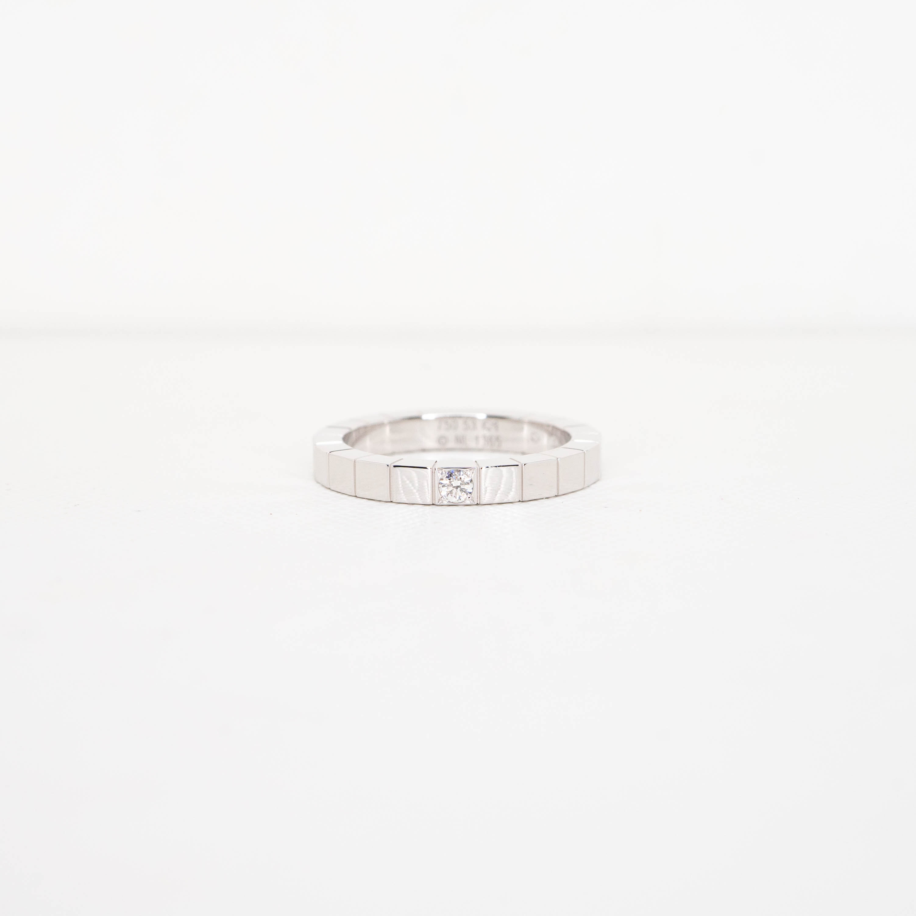 แหวน Cartier Lanieres 1diamond ทองขาว18K ไซส์ 53# (Used) +การ์ด