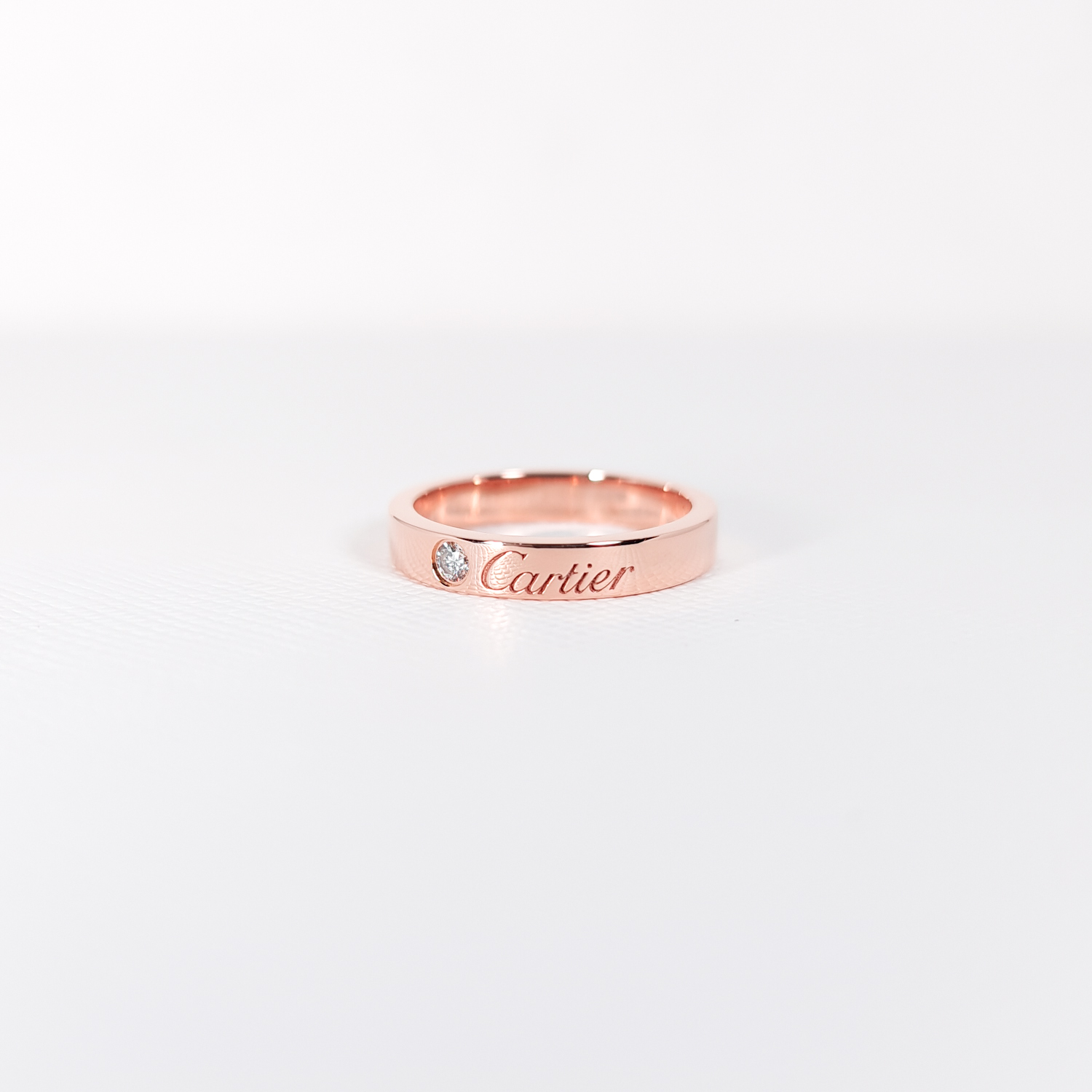แหวน Cartier C De Cartier Band with Diamond ทองชมพู18K ไซส์ 47# (Used)