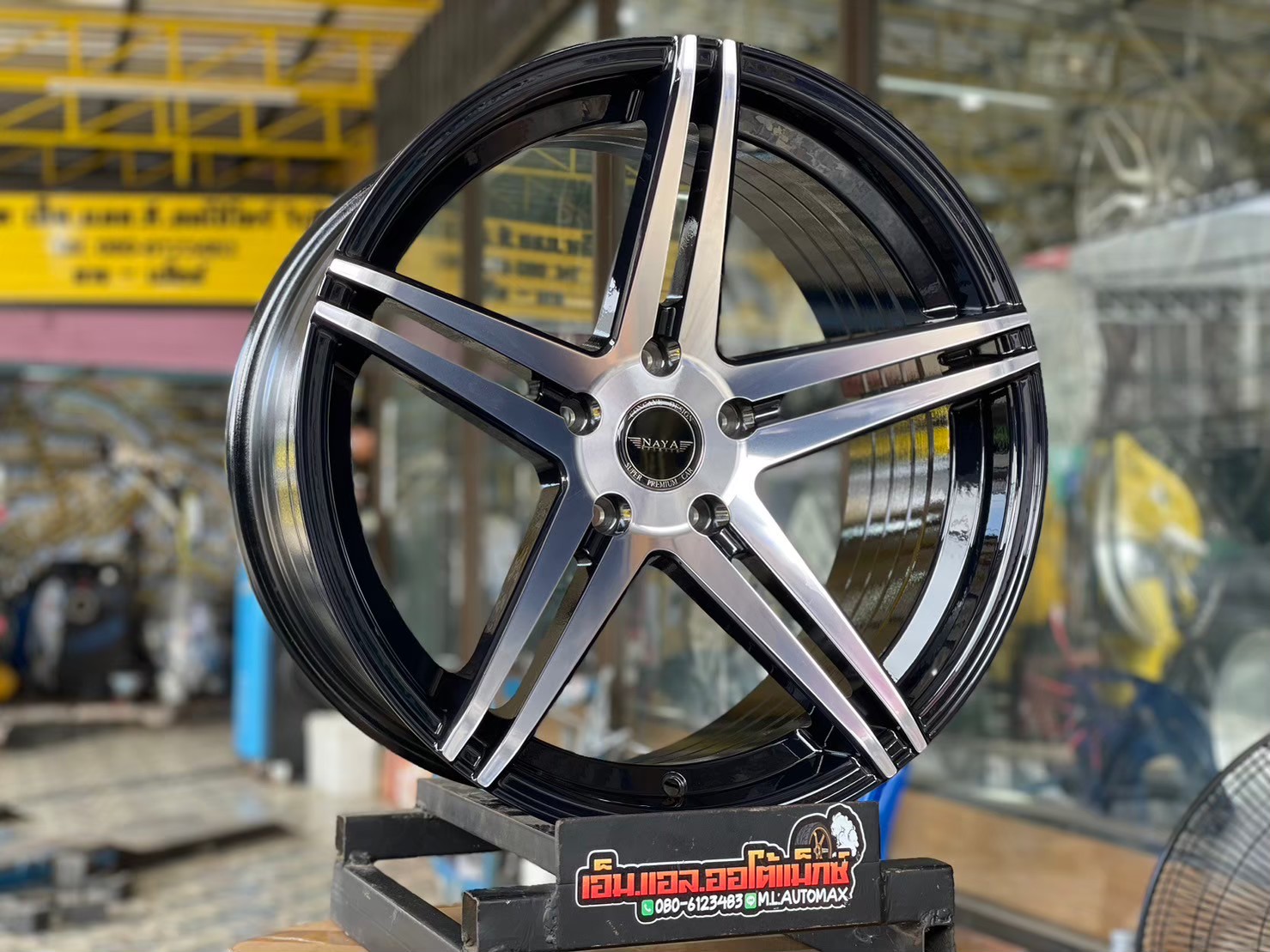 ล้อแม็กซ์ใหม่ขอบ19 #NAYA 19x9.5 ET20 5x120 สีดำ หน้าเงา 5ก้านคู่