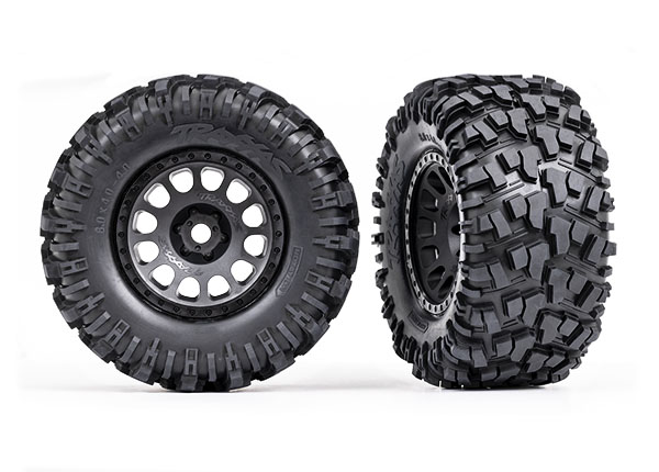 7875 Tires & wheels, assembled, glued (XRT™ Race black wheels, Maxx® AT tires, foam inserts) (left & right)