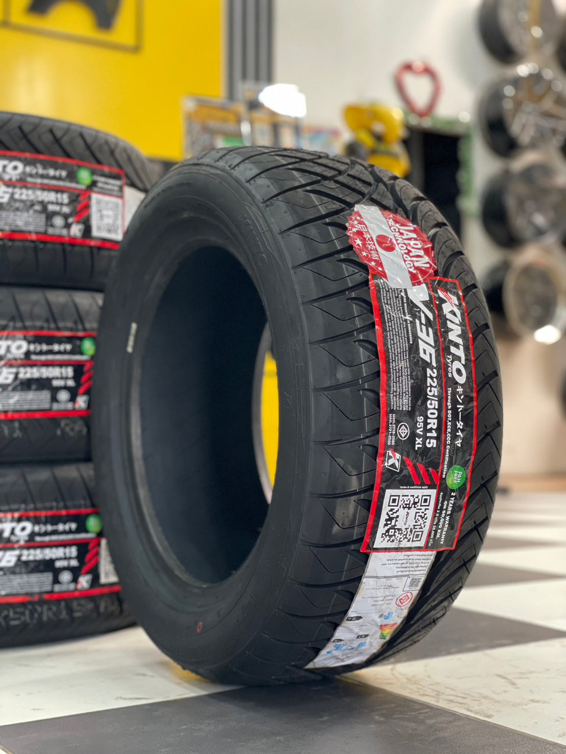 KINTO V36 225/50R15 ยางใหม่ปี2023 ยางสปอร์ต นุ่มหบึบคุณภาพดี
