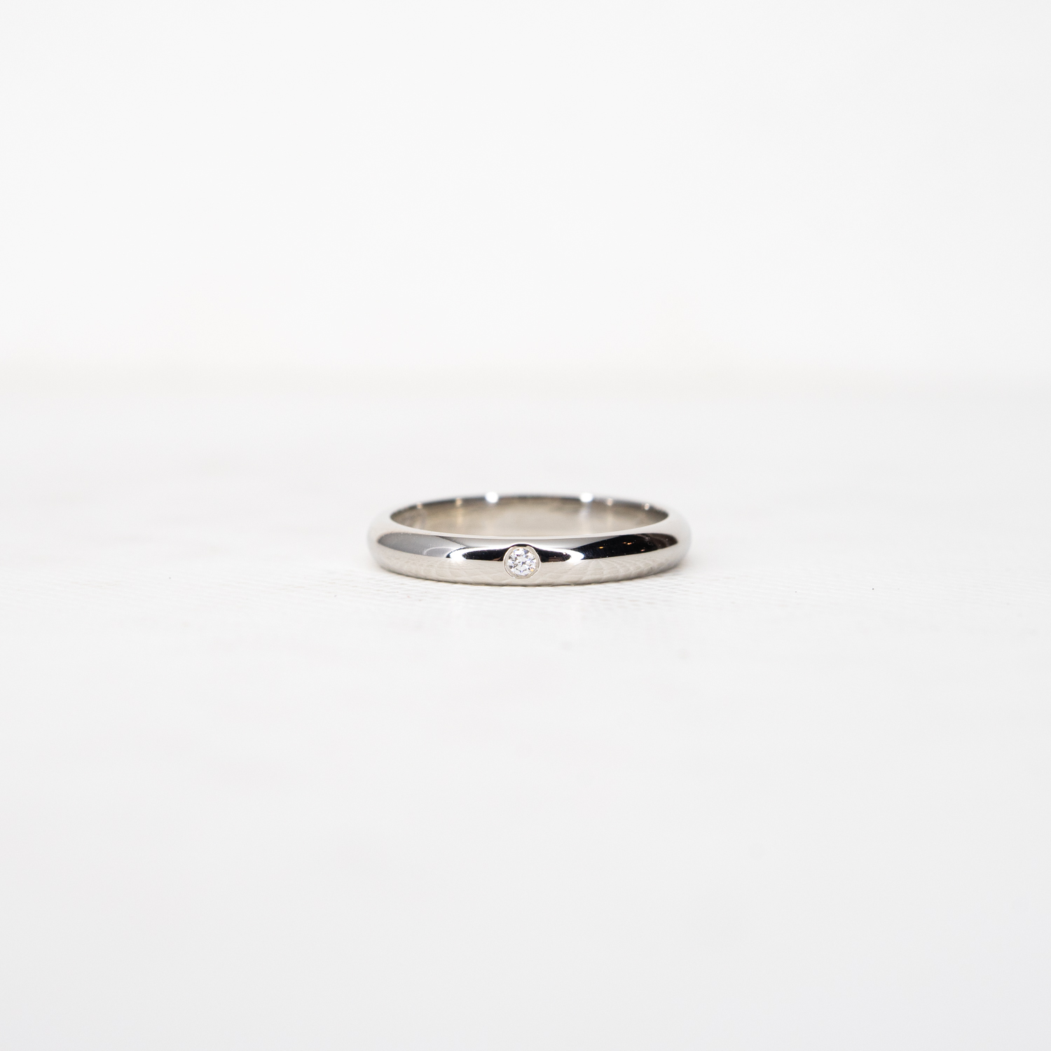 แหวน Cartier 1895 Band with 1Diamond Platinum950 ไซส์ 45# (Used)+การ์ด