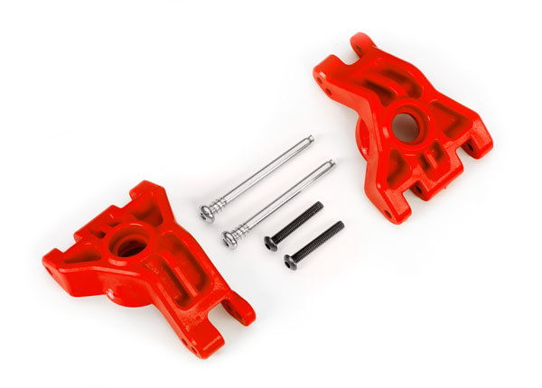 9050R Carriers, stub axle, rear, extreme heavy duty, red (left & right)/ 3x41mm hinge pins (2)/ 3x20mm BCS (2) (for use with #9080 upgrade kit)