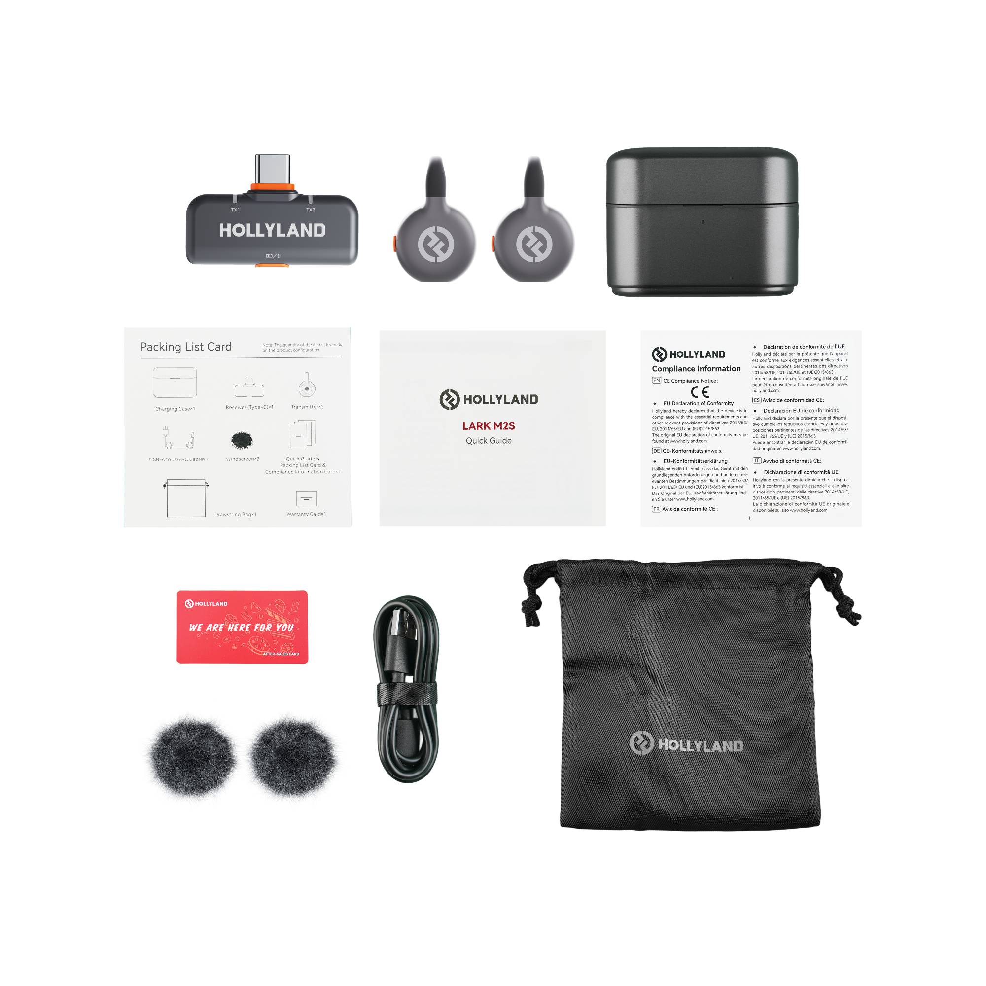 Hollyland - Lark M2S Mini with USB-C Plug Wireless Microphone