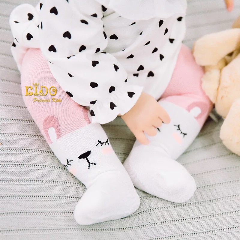 ถุงน่องเด็ก(หน้าร้านอยู่รัชดา)LG289 สีชมพู ลายกระต่ายหลับตา
