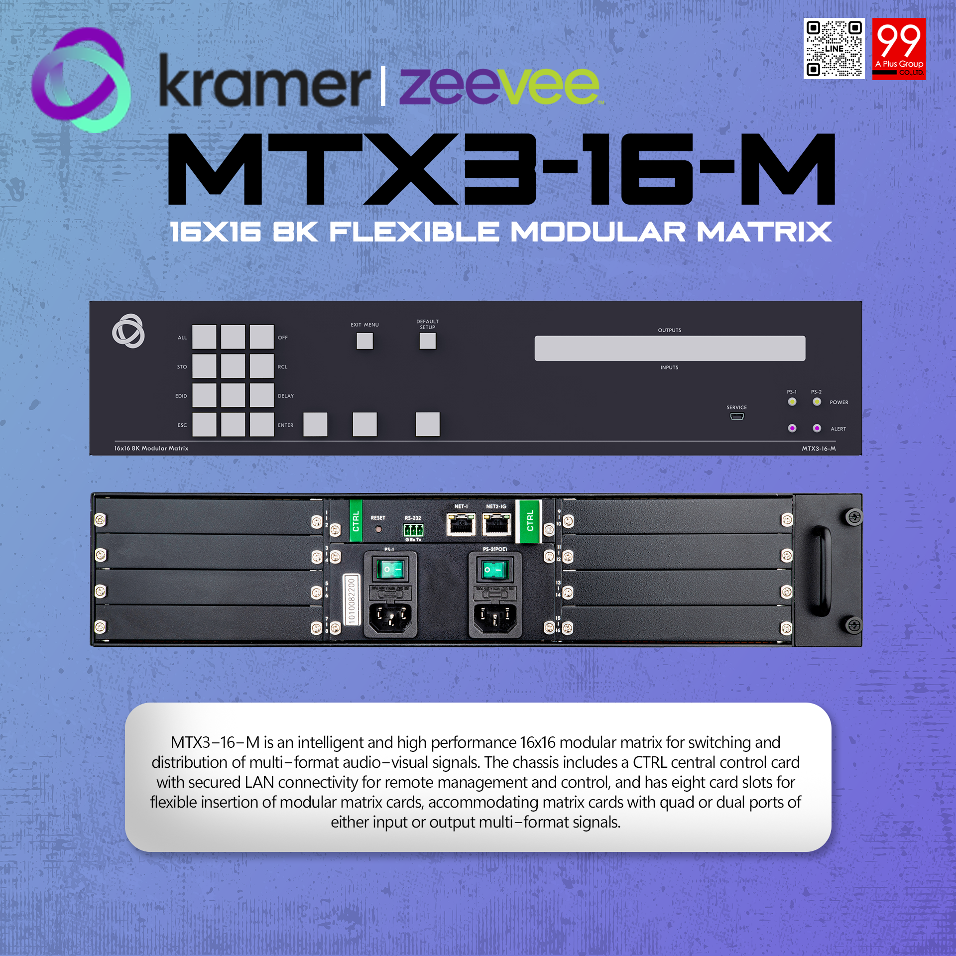 Kramer MTX3-16-M16x16 8K Flexible Modular Matrix