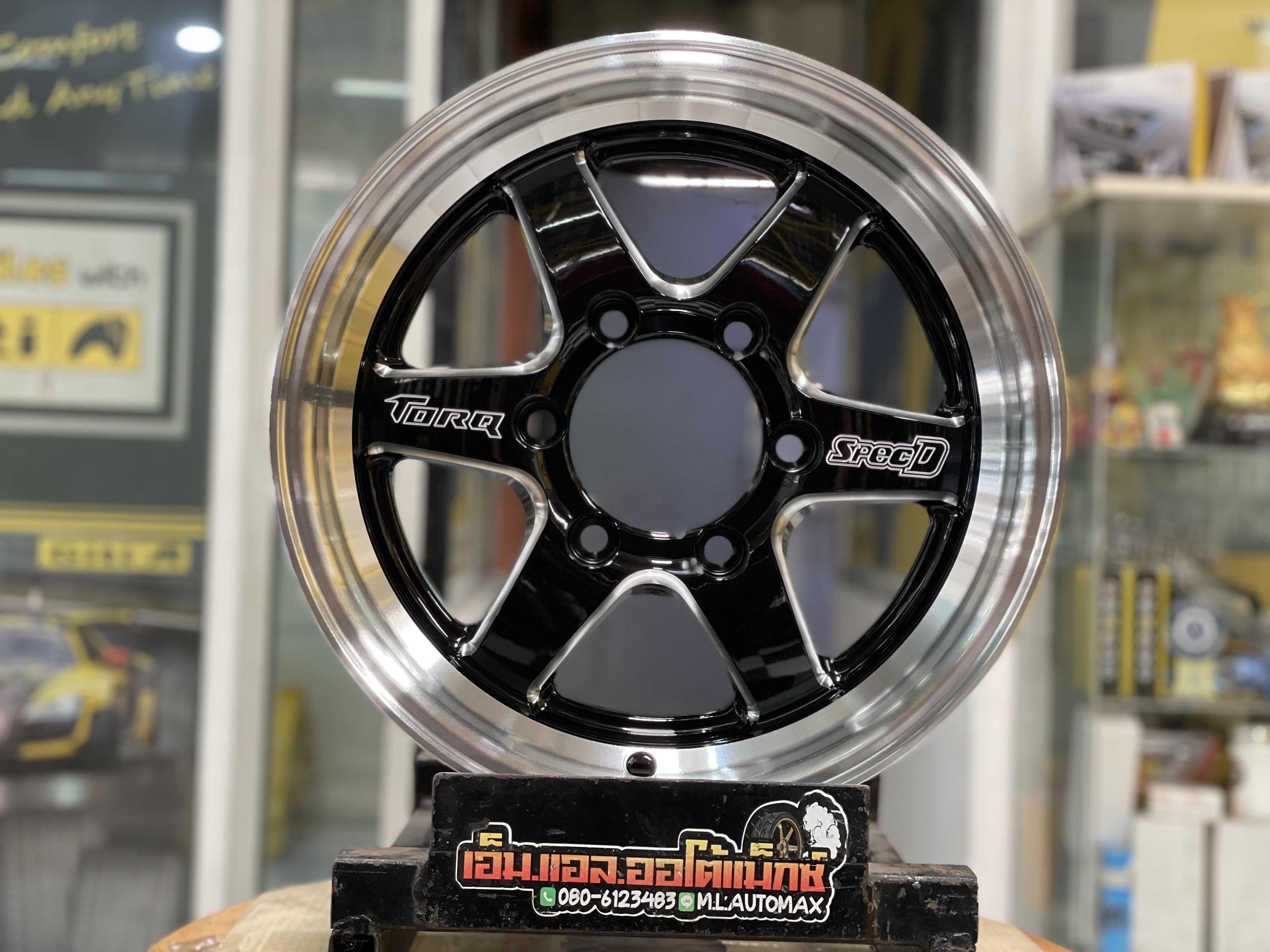 ล้อแม็กซ์ใหม่ ขอบ15 6H139.7 TORQ SPEC D D1S BY LENSO 15x7.5 ET20 ล้อWeld สีดำขอบเงา